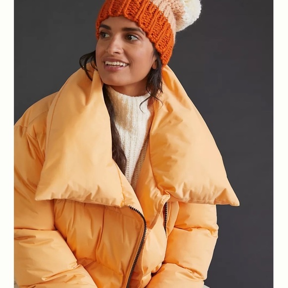 Anthropologie orange striped knot hat one size new with tags main image 4